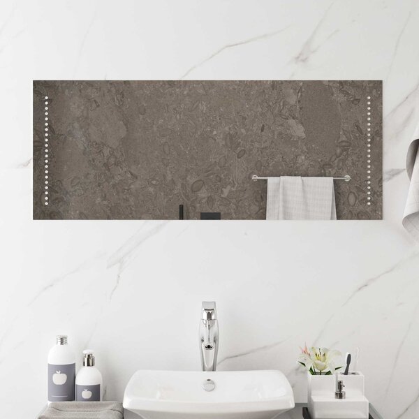LED koupelnové zrcadlo Transparentní 100 x 40 cm tvrzené sklo