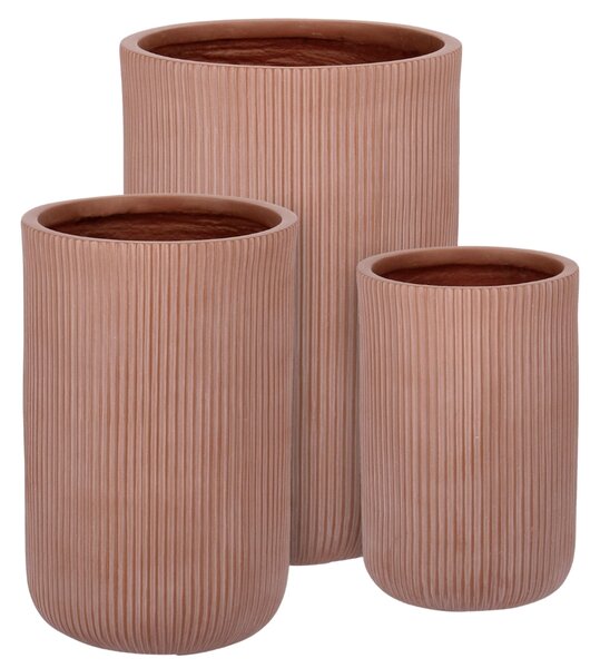 Bizzotto Set tří terakotově červených květináčů Hover Ø 24/30/55 cm