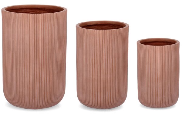 Bizzotto Set tří terakotově červených květináčů Hover Ø 24/30/55 cm