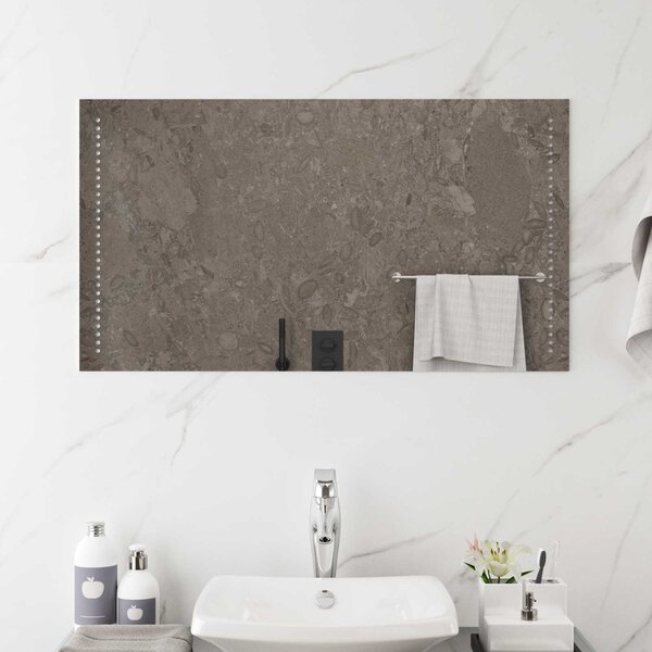 LED koupelnové zrcadlo Transparentní 90 x 50 cm tvrzené sklo