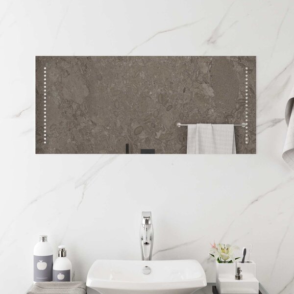 LED koupelnové zrcadlo Transparentní 90 x 40 cm tvrzené sklo