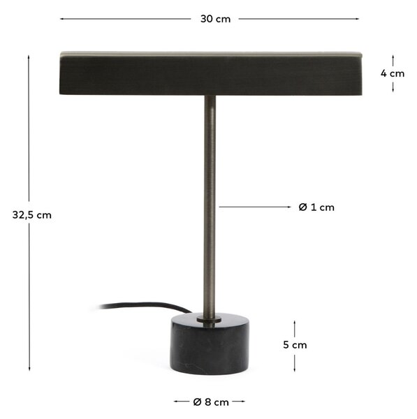 Kave Home Černá kovová stolní lampa Lynor