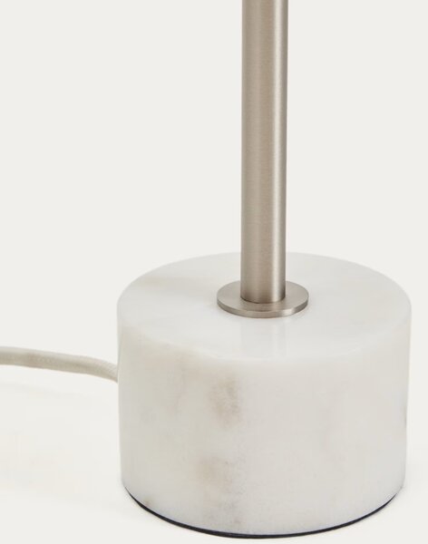 Kave Home Stříbrná kovová stolní lampa Lynor