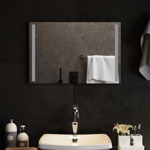 LED koupelnové zrcadlo Transparentní 60 x 40 cm tvrzené sklo