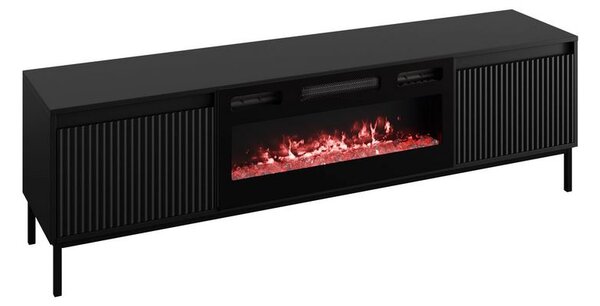 TV stolek s elektrickým krbem REMY - černý
