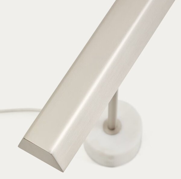 Kave Home Stříbrná kovová stolní lampa Lynor