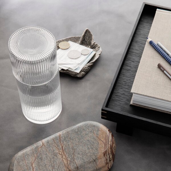 FERM LIVING Dřevěný podnos Bon Small, Smoked Oak