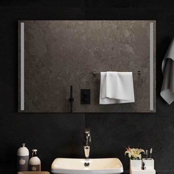 LED koupelnové zrcadlo Transparentní 90 x 60 cm tvrzené sklo