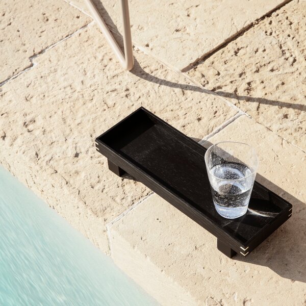 FERM LIVING Dřevěný podnos Bon Small, Smoked Oak