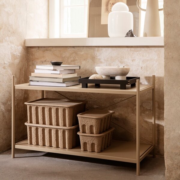 FERM LIVING Dřevěný podnos Bon Small, Smoked Oak