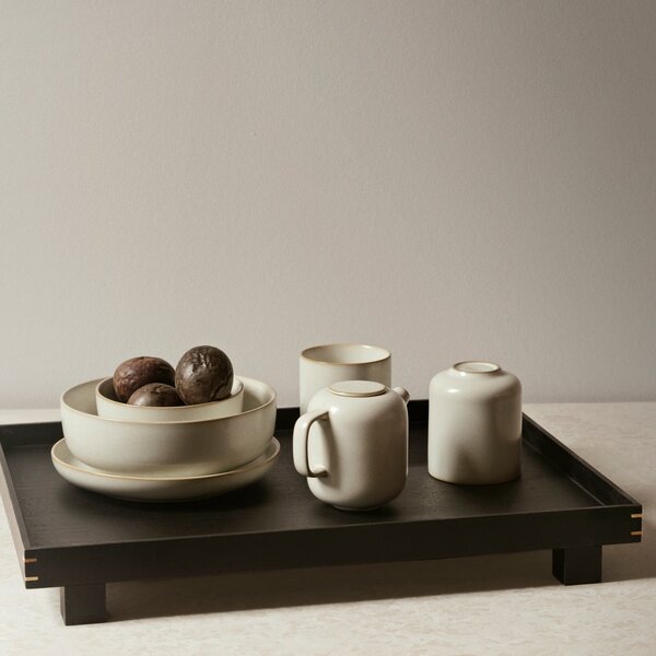 FERM LIVING Dřevěný podnos Bon Small, Smoked Oak