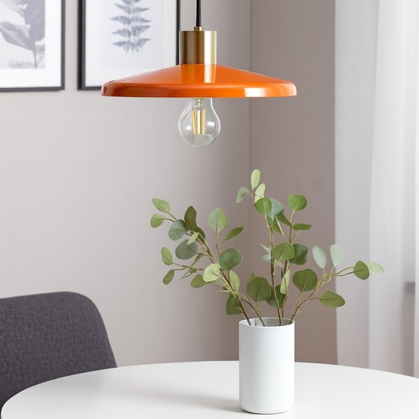 Kave Home Oranžové kovové závěsné světlo Nuvira 27 cm