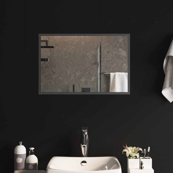 LED koupelnové zrcadlo Transparentní 60 x 40 cm tvrzené sklo