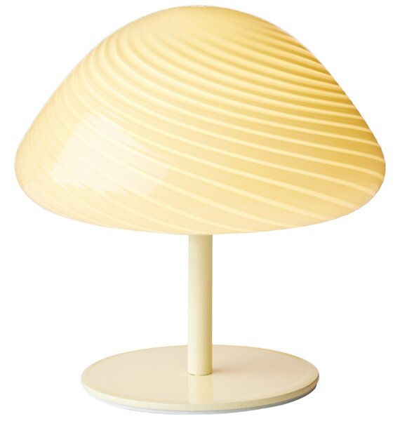 Halo Design Světle žlutá skleněná stolní lampa Mini Mush 17 cm