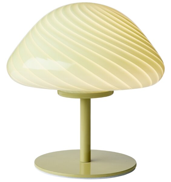 -25 % Dny MOMENTI– Halo Design Olivově zelená skleněná stolní lampa Mini Mush 17 cm