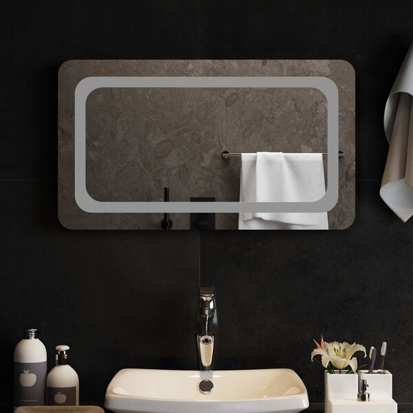 LED koupelnové zrcadlo Transparentní 70 x 40 cm tvrzené sklo