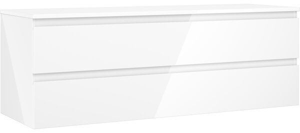 Mexen Orio, koupelnová skříňka 140 cm s horní deskou, 2 zásuvky, bílá lesklá, 91A10-14047-2-BFFC00