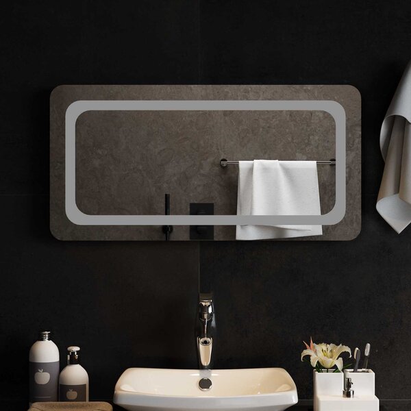LED koupelnové zrcadlo Transparentní 80 x 40 cm tvrzené sklo