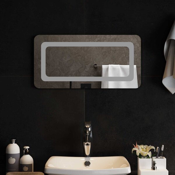 LED koupelnové zrcadlo Transparentní 60 x 30 cm tvrzené sklo
