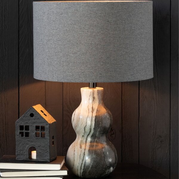 J-line Šedá mramorová stolní lampa Figure 40 cm