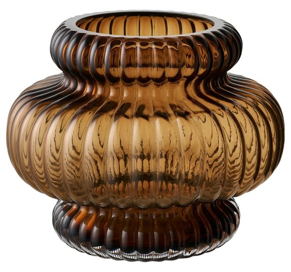 Nordic Living Hnědá skleněná váza Venus 16 cm