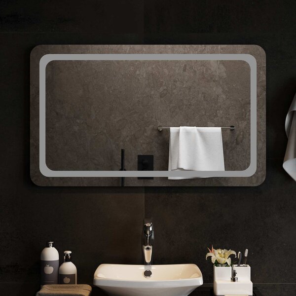 LED koupelnové zrcadlo Transparentní 100 x 60 cm tvrzené sklo