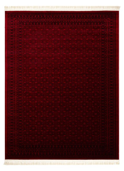 Makro Abra Kusový koberec klasický ORIENT 2958 bordó černý s třásněmi Rozměr: 150x230 cm