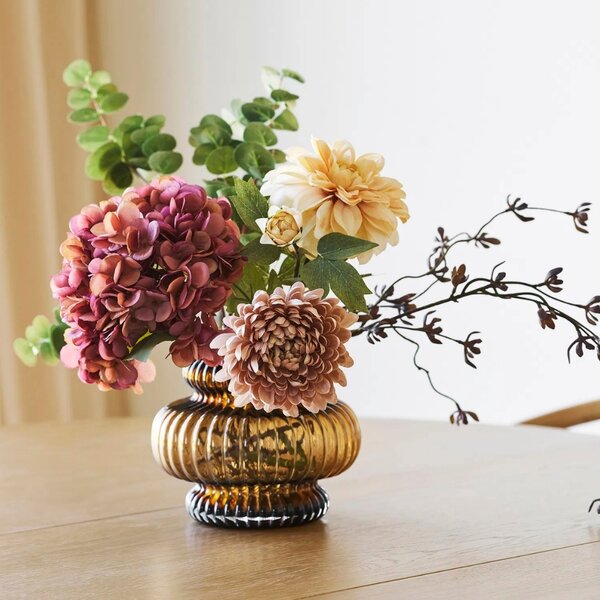 Nordic Living Hnědá skleněná váza Venus 16 cm