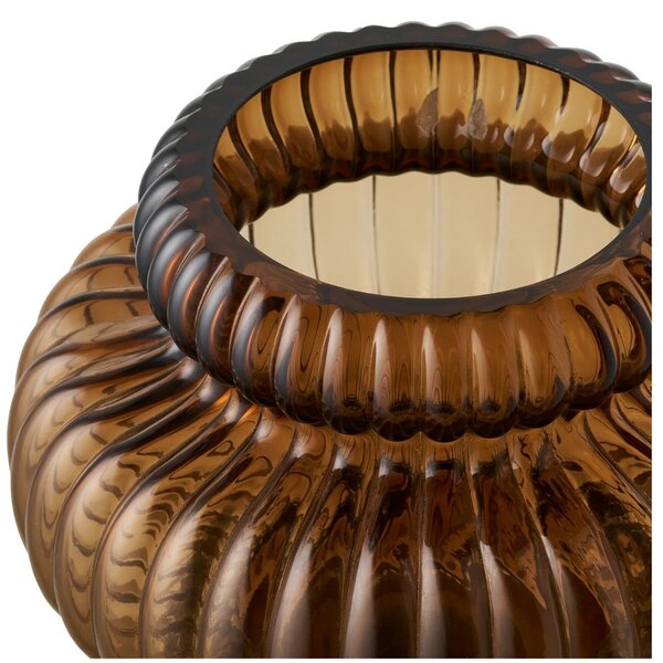 Nordic Living Hnědá skleněná váza Venus 16 cm
