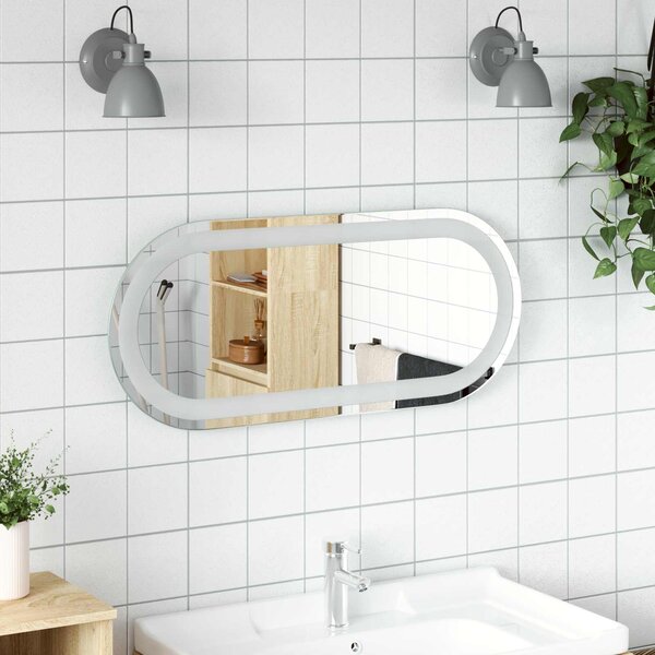 LED koupelnové zrcadlo Transparentní 70 x 30 cm tvrzené sklo