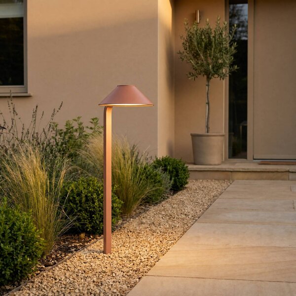 Lindby LED svítidlo Capelo na zapíchnutí do země, hliněná barva, 78 cm, IP65, Terakota, Hliník, Moderní