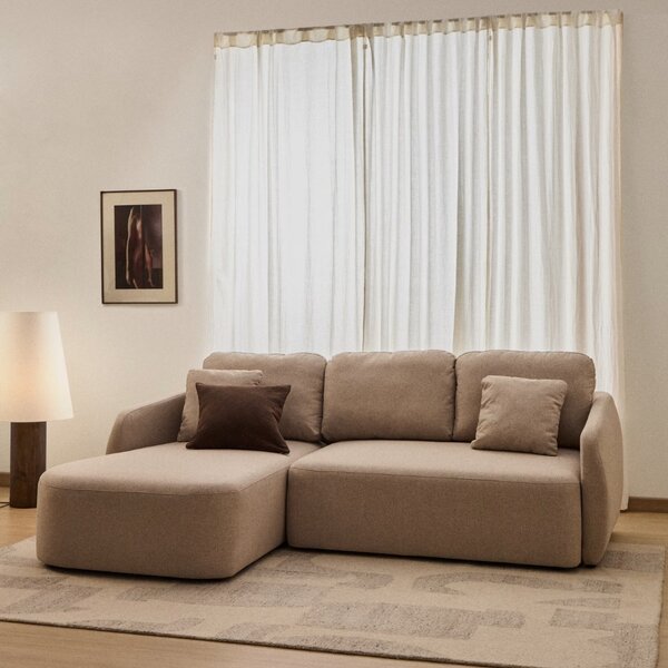 Kave Home Béžová rozkládací pohovka Laira 246 cm, levá