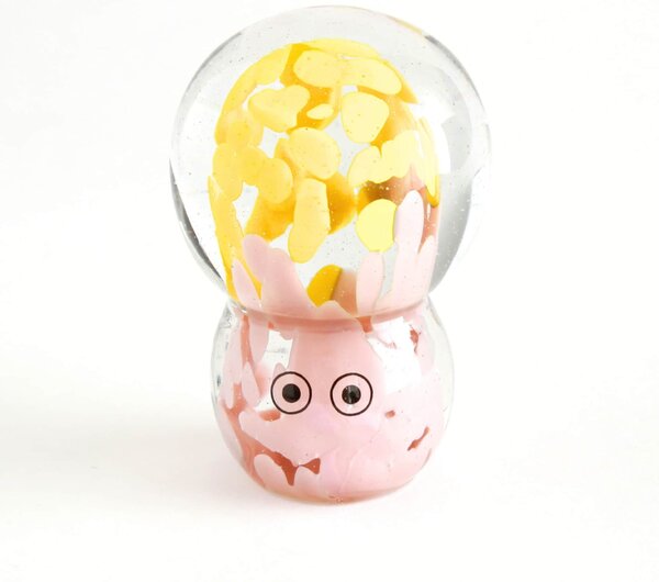 Skleněná figurka Crystal Blob Pink/Yellow Shroom