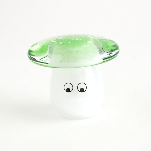 Skleněná figurka Crystal Blob Green Shroom Cap