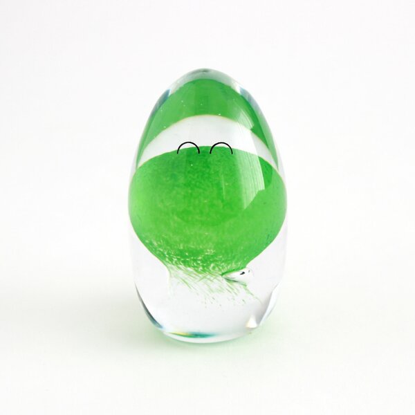 Skleněná figurka Crystal Blob Egg Green