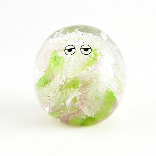 Skleněná figurka Crystal Blob Bubble Ball Green