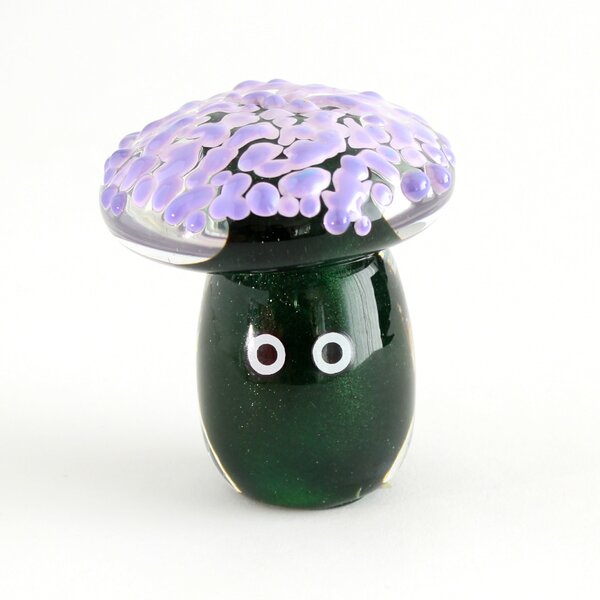Skleněná figurka Crystal Blob Glittering Green Shroom