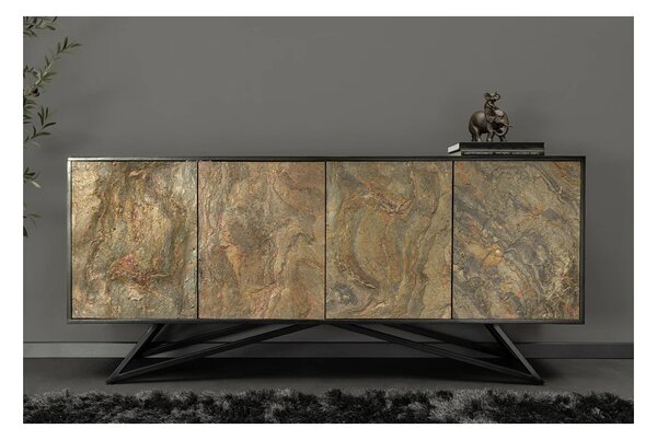 Massive home | Komoda MOUNTAIN SOUL BLACK 175 CM masiv akácie