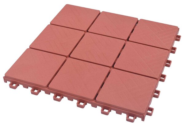 Dlažba na terasu 10 pcs Červená 30,5 x 30,5 x 2,2 cm