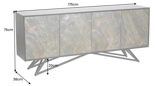 Massive home | Komoda MOUNTAIN SOUL BLACK 175 CM masiv akácie