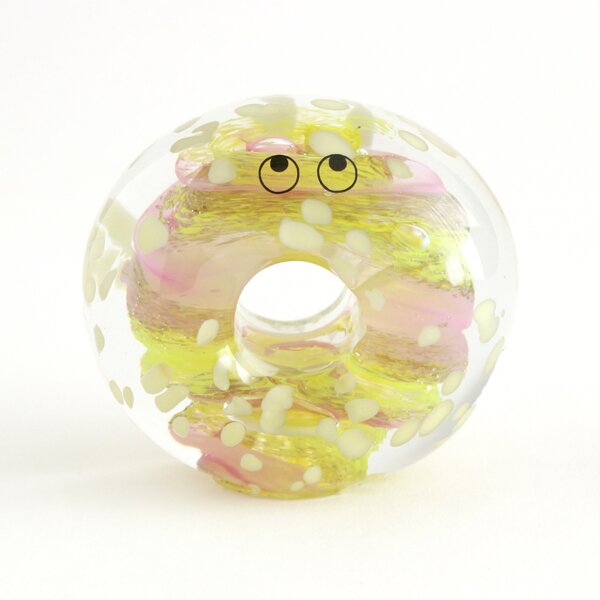 Skleněná figurka Crystal Blob Donut Light Yellow