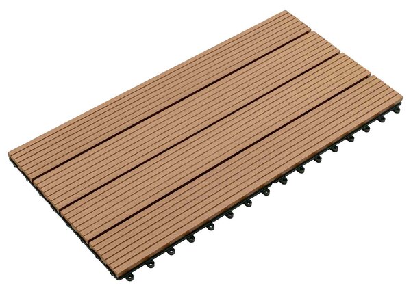 Dlažba na terasu 6 ks Hnědá 60 x 30 cm WPC