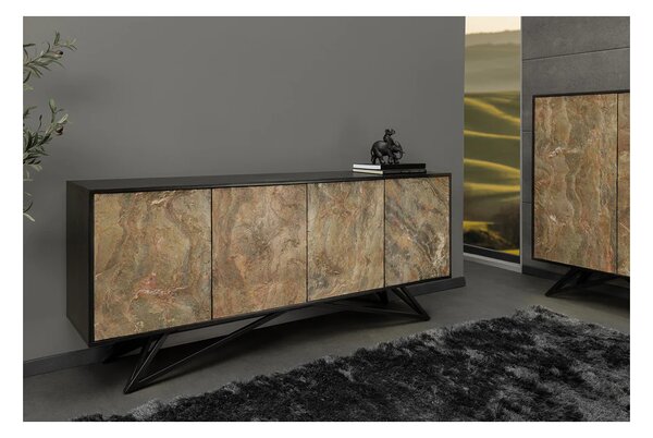 Massive home | Komoda MOUNTAIN SOUL BLACK 175 CM masiv akácie