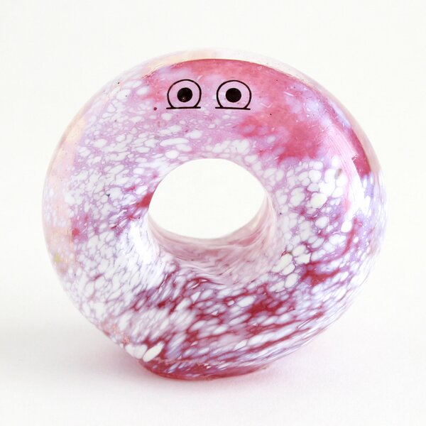 Skleněná figurka Crystal Blob Donut Raspberry