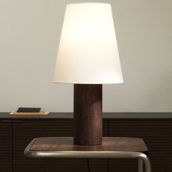 Kave Home Tmavá dřevěná stolní lampa Marga