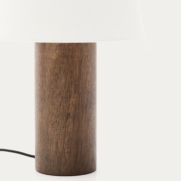 Kave Home Tmavá dřevěná stolní lampa Marga