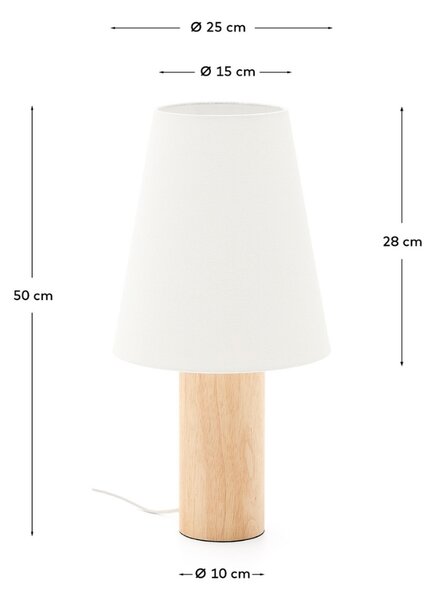 Kave Home Dřevěná stolní lampa Marga