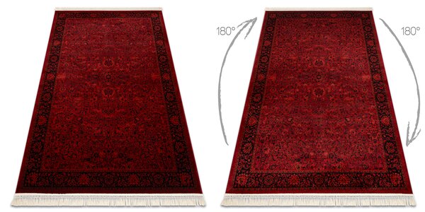 Kusový koberec klasický ORIENT 5125 bordó černý s třásněmi Rozměr: 150x230 cm