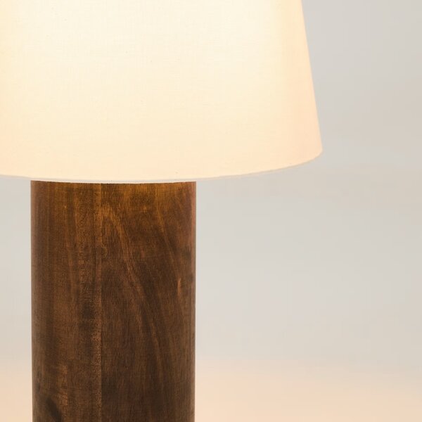 Tmavá dřevěná stojací lampa Kave Home Marga 110 cm