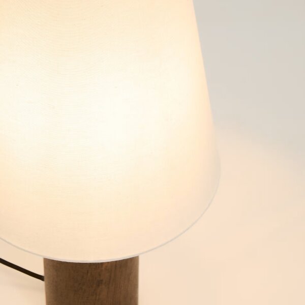 Kave Home Tmavá dřevěná stolní lampa Marga